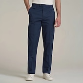 preiswerte Schlank-Herren Hose Anzughose Chinos Tasche Knöpfe Einfach Komfort Formell Party Arbeit Mode Klassicher Stil Marineblau Hellgrau Mikroelastisch