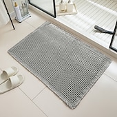 abordables Alfombra de baño absorbente-Alfombra de baño tipo gofre, alfombras de baño bohemias antideslizantes y lavables, ultrasuaves, súper absorbentes y de secado rápido, decoración rústica para el baño