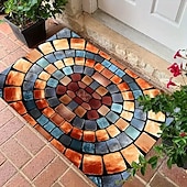 Χαμηλού Κόστους Τελαμότες-3D Οπτική Ψευδαίσθηση Χαλούμι Κίνδυνος Σαλάτας Μη Ολισθηρή Σχέδιο Τρύπας Στροβιλισμού για Είσοδο Αίθουσα Μπάνιο Σκαλοπάτια Εσωτερικού Εξωτερικού Διότιμον Γη Γρήγορη Στεγνή Απορροφητική 20 x 31 ίντσες