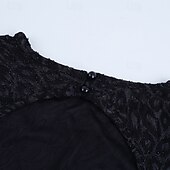 preiswerte Frauen schwarzes Kleid-Damen Minikleid schwarzes kleid Spitzenkleid Elegant Mode Modern Täglich Ferien Ausgehen Normale Passform Leopard Langarm Rundhalsausschnitt Schwarz Herbst Winter