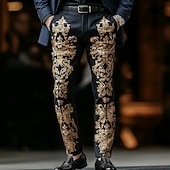 Χαμηλού Κόστους ανδρικό παντελόνι με 3d printed-Ανδρικά Φλοράλ Etnic Μπαρόκ Παντελόνια Παντελόνι επίσημο Παντελόνι κοστούμι Μεσαία Μέση Vintage ρετρό ΕΞΩΤΕΡΙΚΟΥ ΧΩΡΟΥ Καθημερινή Ένδυση Causal Παντελόνι στενής εφαρμογής με τσέπες Άνοιξη Φθινόπωρο