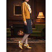  Scarpe col tacco stringate in similpelle viola e bianca da donna, décolleté Mary Jane retrò anni '50 per tea party, cosplay e abbigliamento quotidiano