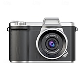 お買い得  アクションカメラ-1080P HDポータブルCCDカメラ 4Kレンズ フリップスクリーン USB充電式リチウムポリマーバッテリー 初心者向け旅行Vlogging 完璧なバレンタインデーギフト 初心者カメラ