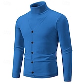 economico maglione pullover da uomo-Per uomo Felpa Maglione A Coste Maglia Top Regolari 2 in 1 Lavorato a maglia Semplice Dolcevita Maglieria Contemporaneo Casuale Abbigliamento quotidiano Abbigliamento Primavera Autunno Nero Borgogna