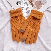 preiswerte Handschuhe-Damen 1 Paar Fingerspitzen / Winterhandschuhe / Gestrickte Handschuhe Streetwear / Outdoor Handschuhe - Einfarbig Vollfinger