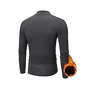 ieftine Tricouri și topuri de alergare-Bărbați Mată Topuri pulover Top din fleece cu strat de bază Lenjerie Termică Toamna iarna Manșon Lung Îmbrăcăminte Atletică Cald Sală de fitness Drumeție Alergat A face exerciţii fizice Yoga Negru