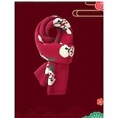 رخيصةأون إكسسوارات ملابس عيد الميلاد للأطفال-مجموعة قبعة ووشاح عيد الميلاد للأطفال، محبوكة ناعمة مع أنماط الرنة والأشجار، إكسسوارات شتوية دافئة للأولاد والبنات، مثالية للاحتفالات بالعطلات وعيد الميلاد