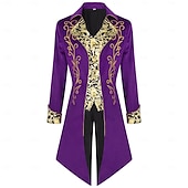 preiswerte Oberbekleidung-Punk  Gothic Mittelalterlicher Steampunk-Mantel Frack Vampir Adliger Festkleidung Männer Ebenezer Scrooge Elf Königliche Steampunk Halloween Karneval Vorstellung LARP Ren Faire Erwachsenenmantel