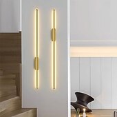 tanie Kinkiety wewnętrzne-Długa lampa ścienna 23,6 cala - 47,2 cala, czarno-złota, metalowa lampa ścienna do wnętrz, salon, tło, sypialnia, lampka nocna, AC2200V, AC110V