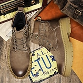 זול מגפי עבודה-מגפי הליכה בצבע חום בהיר לגברים - עמידים ונוחים, מושלמים להרפתקאות חוץ, טיולים רגליים ולבוש יומיומי