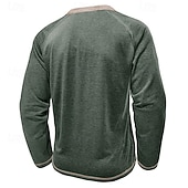 economico Magliette casual da uomo-Per uomo Maglietta Maglia Henley Camicia a Maniche Lunghe Manica Lunga Henley Primavera Autunno Blocco di colori Moda Designer Essenziale Tasche Vacanza Streetwear Uscire Rosso scuro Nero Blu marino