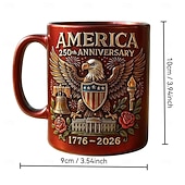 baratos Canecas &amp; Chávenas-Caneca comemorativa do 250º aniversário dos EUA, caneca de cerâmica de 11 onças para café comemora o 250º aniversário dos Estados Unidos, a águia e a bandeira simbolizam o decorador patriótico,