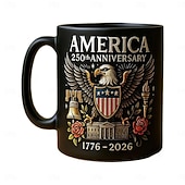 baratos Canecas &amp; Chávenas-Caneca comemorativa do 250º aniversário dos EUA, caneca de cerâmica de 11 onças para café comemora o 250º aniversário dos Estados Unidos, a águia e a bandeira simbolizam o decorador patriótico,
