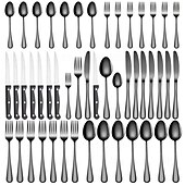 economico Sala da pranzo e posate-Set di posate natalizie in acciaio inox da 24 pezzi, coltello, forchetta, cucchiaio, stoviglie, utensili da cena occidentali, set regalo per le feste di Natale