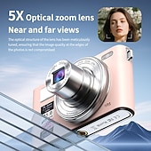 halpa Digitaalikamera-Uusi 4k fhd -digikamera 64 gigatavun muistikortilla vuodelta 2025, kompakti, pieni ja edullinen ladattava valokuvauskamera, 64 megapikselin automaattitarkennuskamera, erittäin sopiva aloitteleville