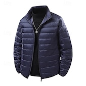abordables Manteaux &amp; vestes-Homme Manteau d'Hiver Doudoune Veste Matelassée Avec Poches 50% duvet de canard blanc Vacances Tenue quotidienne Date Régulier Mode Occasionnel Confortable Chaleur Thermique Automne Hiver Couleur