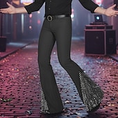 Недорогие Вспышка-Муж. Штаны Костюм Беллое дно Расклешенные брюки Брюки для выпускного Пэчворк Блестящий металл Полотняное плетение Комфорт Полная длина Для вечеринок Бизнес Повседневные Мода Уличный стиль