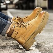 זול מגפי עבודה-מגפי הליכה בצבע חום בהיר לגברים - עמידים ונוחים, מושלמים להרפתקאות חוץ, טיולים רגליים ולבוש יומיומי