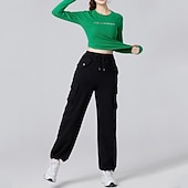 preiswerte Lauf-T-Shirts &amp; Tanktops-Damen Einfarbig Lauf-T-Shirt Fitnessshirt Sporttop Frühling Herbst Langarm Athleisure Baumwolle Warm Weich Atmungsaktiv Fitnessstudio Wandern Laufen Training Yoga Weinrot Schwarz Weiß Sportbekleidung