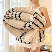 economico Coperte e plaid-Coperta multifunzionale calda in flanella, doppio strato spesso, coperta in pile sherpa cationico in taffetà per divano letto invernale, coperta accogliente per ufficio