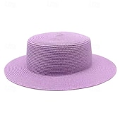 economico Cappelli da Festa-Cappelli Poliestere Cappello di paglia Matrimonio Ferie Tè Corsa di Cavalli Cocktail Vintage Protezione Solare Con Giunzione Copricapo Copricapo