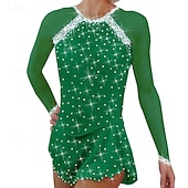 economico Abiti da Pattinaggio Artistico-Vestito da pattinaggio artistico Per donna Da ragazza Pattinaggio sul ghiaccio Vestiti Completi Nero Bianco Giallo Retato Elastene Elevata elasticità Addestramento Da allenamento Competizione Vestiti