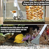 ieftine Produse de curatat-Aspirator manual pentru pietriș, 1,7/2,6 m, cu sifon profesional 3 în 1 pentru acvariu, cu supapă de debit reglabilă - schimbător de apă &amp;îndepărtare a resturilor, instrument de curățare a acvariului