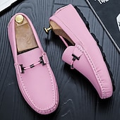 ieftine Loafers casual-Bărbați Mocasini &amp; Balerini Retro Mărime Plus Size Plimbare Casual Zilnic PU piele Comfortabil Cizme înalte Loafer Galben Roz Mov Deschis