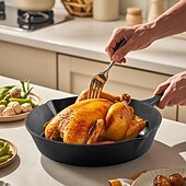 cheap Kitchen Set-4-piece Cast Iron Cookware Set -10 Inch 8-inch 6-inch Flat Bottomed Pans with Excellent Insulation Performance Suitable for Indoor and Outdoor Cooking Frying Pans Heavy-duty Professional Restaura