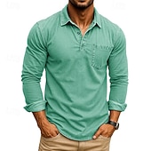 Herre Golf skjorte Golf poloskjorter Arbeid Avslappet Knaphul Langermet Grunnleggende Moderne عادي Lomme Knapper Vår Høst Normal Dyp Grønn Svart Rosa Lys Grønn Mørkeblå Blå Golf skjorte billige Klassisk poloskjorte for menn-Herre Golf skjorte Golf poloskjorter Arbeid Avslappet Knaphul Langermet Grunnleggende Moderne عادي Lomme Knapper Vår Høst Normal Dyp Grønn Svart Rosa Lys Grønn Mørkeblå Blå Golf skjorte