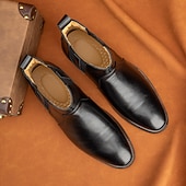 お買い得  チェルシーブーツ-メンズブラウンフェイクレザーチェルシーブーツ - スタイリッシュなスリッポンデザイン、快適で多用途、フォーマルやスマートカジュアルなシーンに最適