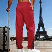 Herre Joggebukser Bukser Snorer Lomme Elastisk midje Ruter Komfort Sport & Utendørs Daglig Mote Fritid Svart Hvit Mikroelastisk billige Rett ben-Herre Joggebukser Bukser Snorer Lomme Elastisk midje Ruter Komfort Sport & Utendørs Daglig Mote Fritid Svart Hvit Mikroelastisk