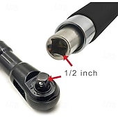 olcso Járműszolgáltatás-6 az 1-ben eltolt hosszabbítókulcs, elektromos racsnis kulcs levehető adapterrel, kompatibilis 1/2", 1/4" és 3/8" dugókulcsokkal, akkus ütvecsavarozó hosszabbító rúd autószerelő szerszámokhoz