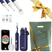 Недорогие Бытовая техника-Подарочный набор для чистки ушей First Choice Earsight Plus E33R с гибким инструментом для удаления ушной серы, беспроводной камерой и функцией визуальной очистки ушей с подарочной сумкой