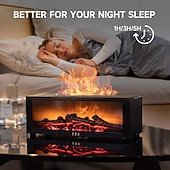 Недорогие Декоративные огни-Увлажнитель воздуха с диффузором в виде пламени камина, 7 цветов, ароматерапевтический эфирный диффузор, ультразвуковой аромаувлажнитель с таймером для дома, спальни, офиса, йоги