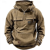 billiga 3d hoodies för män-Herr Huvtröja Huvtröja med dragkedja i Quarter Svart Rodnande Rosa Vin Blå Grön Huva Landsflagga Snörning Ficka Sport &amp; Utomhus Dagligen Helgdag Streetwear Grundläggande Ledigt Vår Höst Kläder Pull