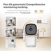 cheap Indoor IP Network Cameras-Indoor/Outdoor IP65-Rated 1080p Pan/Tilt/Zoom Wi-Fi Smart Home Security Camera with Color Night Vision 2-Way