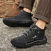 economico Stivaletti alla caviglia-scarponi da trekking bianchi da uomo fatti a mano: design in similpelle resistente e confortevole, perfetti per le avventure all'aria aperta e per l'uso quotidiano