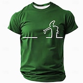  Maglietta grafica caricatura La Linea da uomo divertente minimalista pop culture a maniche corte nera