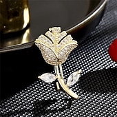 preiswerte Anstecker und Broschen-Broschen Blume Mode Luxus Brosche Schmuck Gold Für Hochzeit Party Geschenk Verlobung Abschlussball Festival