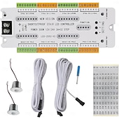 cheap Lamp Bases &amp; Connectors-32 Channel Motion Sensor LED Stair Controller Automatic Staircase Lighting Controller Short Circuit Proof Stairway Step Light Controller Adjustable Brightness for Indoor Under Stair Lighting DC12-24V