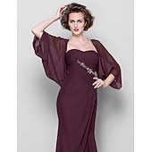 voordelige bruiloft gast wraps-Sjaals Dames Wrap Bolero Shrug Jassen  Jas Elegant Zonbescherming 3/4 Lengte Mouw Chiffon Bruiloft Gast Wikkels Met Effen Kleur Voor Bruiloft Lente om indruk te maken