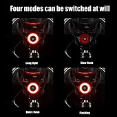 billiga Dekorativa ljus-USB-uppladdningsbart cykelbakljus automatisk sensor bakljus cykelutrustning cykeltillbehör vattentät bromsvarning racercykeltillbehör