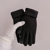 preiswerte Handschuhe-Damen 1 Paar Fingerspitzen / Winterhandschuhe / Gestrickte Handschuhe Streetwear / Outdoor Handschuhe - Einfarbig Vollfinger