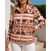 economico Giacche da corsa-Per donna Cappotto invernale Giacca con cerniera completa Giacca in pile polare Manica Lunga Top Athleisure Grafico Antivento Caldo Escursionismo Viaggio Vacanze abbigliamento sportivo Abbigliamento