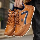 cheap Casual Sneakers-Men's Casual Tan Sport Sneakers – Trendy Athletic Design, Comfortable for Everyday Wear, Ideal for Casual Outings and Active Days