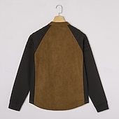 baratos camisetas básicas-Homens Camiseta Camisa Henley Manga Longa Colarinho Chinês Outono Inverno Primavera &amp; Outono Bloco de cor Vintage Diário Casual Cordões Ao ar livre Casual Roupa Esportiva Marron Escuro cáqui Cinzento