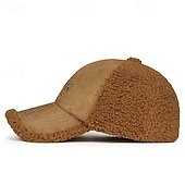 זול כובע בייסבול גברים-בגדי ריקוד גברים כובעי החורף כובע חם לחורף כובע בייסבול חורף עם דשי אוזניים כובע בייסבול חורף שחור לבן כותנה אִחוּי פליז אופנתי מודרני עכשווי לבוש יומיומי פגישה (דייט) אותיות שמור על חום הגוף עמיד