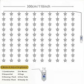 Недорогие LED ленты-Новые светодиодные занавесные звёздные гирлянды работающие от USB с дистанционным управлением для праздничных гирлянд на террасе на заднем дворе для вечеринки многоцветное освещение