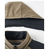 preiswerte Fleece &amp; 3 in 1 Jacken-Herren Softshelljacke Wanderjacke Fleecejacke Thermojacke Winter Draussen Patchwork Thermik Winddicht Oberteil Dunkelgrau Khaki